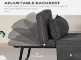 Fabric Sleeper Chair, Folding Chair Bed with Adjustable Backrest, Pillow, Side Pockets for Living T3398P377944