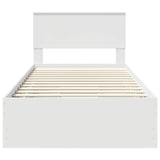 Bed Frame with Drawer White 100 x 200 cm Engineer Wood 3410735