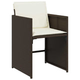 13 Piece Garden Dining Set with Cushions Brown Poly Rattan 3211125