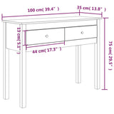 Console Table Honey Brown 100x35x75 cm Solid Wood Pine 814617