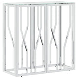 Console Table 70x30x70 cm Stainless Steel and Glass 350033