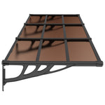 ZNTS Door Canopy Black 297.5x90 cm Polycarbonate 153701