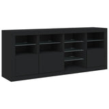 Sideboard with LED Lights Black 164x37x67 cm 3209052