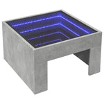 ZNTS Coffee Table with Infinity LED Concrete Grey 50x50x30 cm 847605