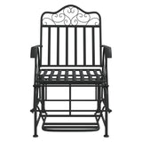 Glider Bench 61 cm Black Steel 318834