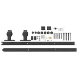 Sliding Door Hardware Kit 183 cm Steel Black 4009716