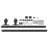 Sliding Door Hardware Kit 183 cm Steel Black 4009716