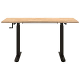 Desk with Storage Black and Natural 140 x 60 cm Solid Oak Wood 3426552