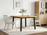 60 x 55 x 75 cm Solid Acacia Wood White and Black Rectangular 937465
