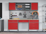 Work Cabinet with Drawer 8 pcs Red Engineered Wood and Steel 3321467