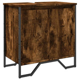 Bathroom Sink Cabinet Smoked Oak 60x35x60 cm Engineered Wood 848656