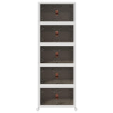 Stackable Storage Box with Wheels 5-Tier 75 L 64x40x179 cm 4012374