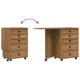 Rolling Cabinet with Drawers & Folding Top CORONA Honey Brown 42040539