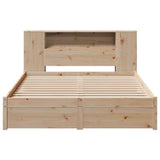 Bookcase Bed without Mattress 150x200cm King Size Solid Wood Pine 3322361