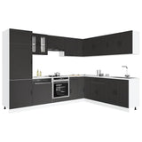 14 Piece Kitchen Cabinet Set Kalmar Black Engineered Wood 3314972