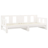 Pull-out Day Bed without Mattress White Solid Wood Pine 2x cm 820283