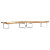 Basin Shelf Wall Mounted Steel and Solid Wood Acacia 3302708