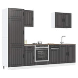 7 Piece Kitchen Cabinet Set Lucca Black Engineered Wood 3314772