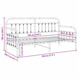 Daybed Frame Black 100 x 190 cm Powder-Coated Steel 42002632