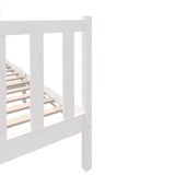 3101329 Bed Frame without Mattress White Solid Wood 140x190 cm