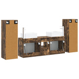 Bathroom Furniture Set 5 pcs Smoked Oak 33 x 34.5 x 100 cm 3405998
