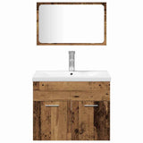 Bathroom Furniture Set with Door 4 pcs Old Wood Engineered Wood 3332568