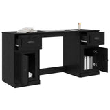 Desk with Cabinet Black Oak 154.5 x 50 x 75 cm Engineered Wood 3402679