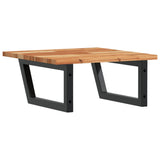 Basin Shelf Wall Mounted Steel and Solid Wood Acacia 3302771