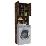 Washing Machine Cabinet Smoked Oak 64x25.5x190 cm 815957