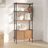 5-Tier Shelving Unit with Cabinet 80x40x163 cm Steel and Engineered Wood 336355