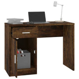 Desk with Drawer&Cabinet Smoked Oak 100x40x73 cm Engineered Wood 342656