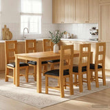 Dining Set 7 pcs Black Solid Oak Wood 3430397