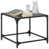 ZNTS Coffee Tables with Black Glass Top 2 pcs 50x50x40 cm Steel 845969