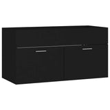 Sink Cabinet with Built-in Basin Black Engineered Wood 3071289