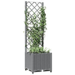 ZNTS Garden Planter with Trellis Light Grey 40x40x136 cm PP 153270