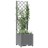 ZNTS Garden Planter with Trellis Light Grey 40x40x136 cm PP 153270