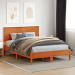 ZNTS Headboard Wax Brown 160 cm Solid Wood Pine 844376