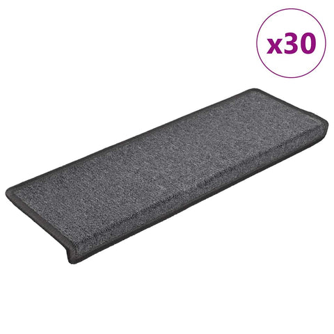 ZNTS Stair Mats 30 pcs 65x21x4 cm Dark Grey 3365766