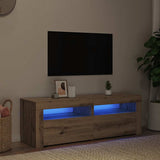 TV Cabinet with LED Lights Artisan Oak 120x35x40 cm Engineered Wood 856314