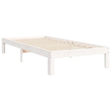 Bed Frame without Mattress White Single Solid Wood Pine 3193497