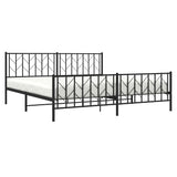 Metal Bed Frame without Mattress with Footboard Black 193x203cm 374461