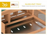 Wooden Rabbit Hutch Guinea Pig hutch House 2 Tier with Rabbit Run for Outdoor Garden Backyard, 85 x T3398P347536