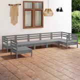 7 Piece Garden Lounge Set Solid Pinewood Grey 3082739