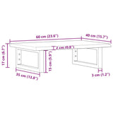 Basin Shelf Wall Mounted Steel and Solid Wood Oak 3302560