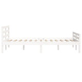 Bed Frame without Mattress White Solid Wood 135x190 cm Double Double 814795