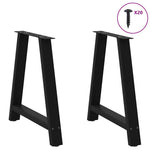 ZNTS Coffee Table Legs A-Shaped 2 pcs Black 70x cm Steel 4012852