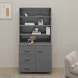 Highboard HAMAR Solid Wood Pine Dark Grey 3100924