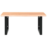 Basin Shelf Wall Mounted Steel and Solid Wood Oak 3302641