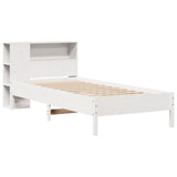 Bookcase Bed without Mattress White 75x190 cm Small Single Solid Wood Pine 3322856