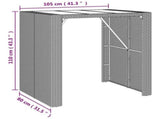 Garden Bar Set Grey PE Rattan, Powder-Coated Steel, Tempered Glass 3187667